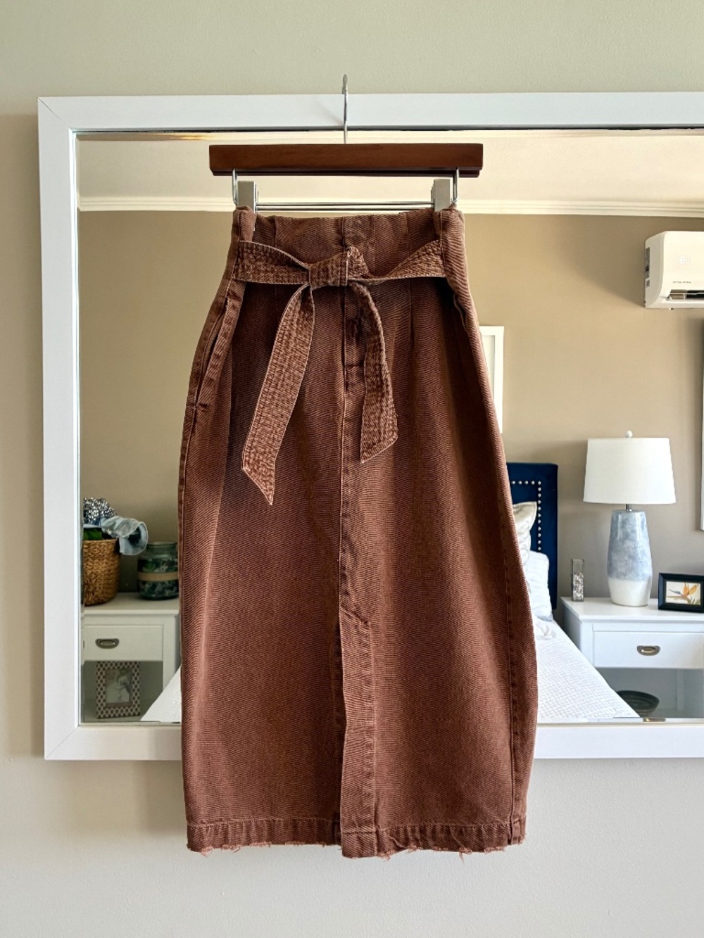 Free People Midi Denim Skirt